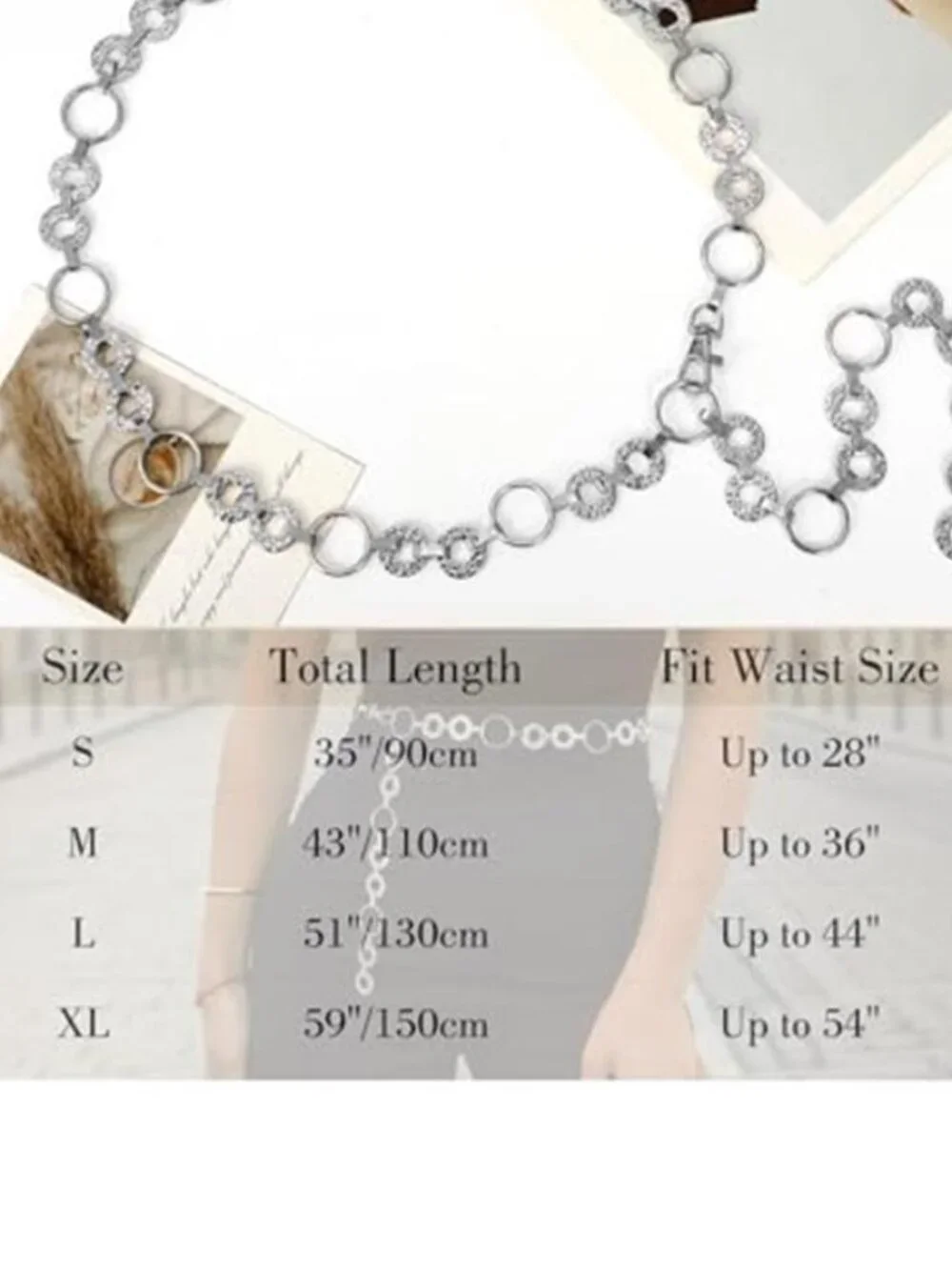 Metal Waist Chain Belt Women Adjustable Body Link Belts Ladies Fashion